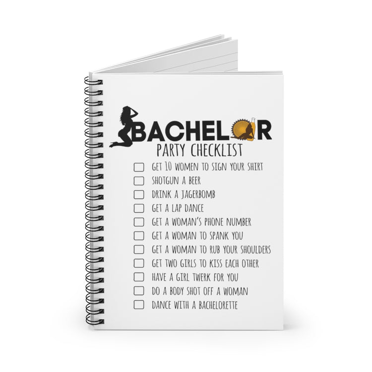 Spiral Notebook  Novelty Bachelors Funny Bridal Marriage Checklist Bride Humorous Engagement