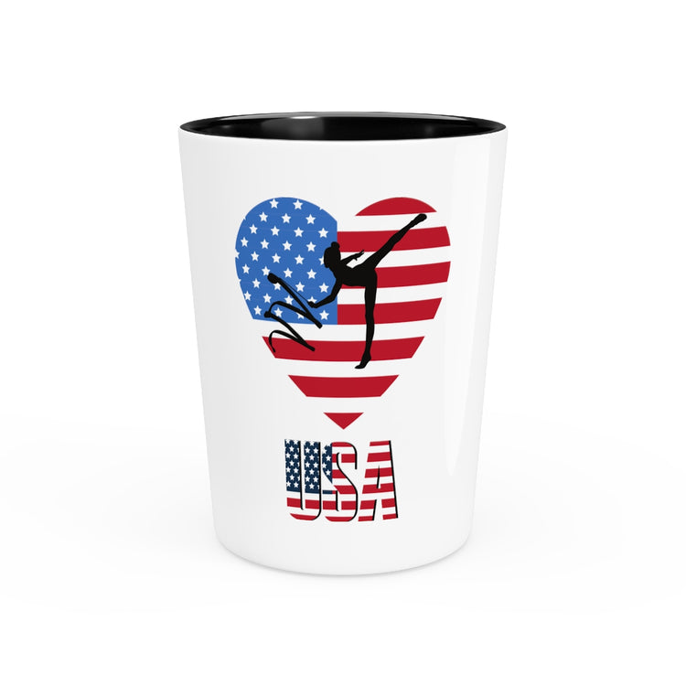 Shot Glass Party Ceramic Tequila  Humorous Acrobatics Athletic Patriotic Patriotism Lover  Humorous Trampolining Acrobatic Sporty Sports