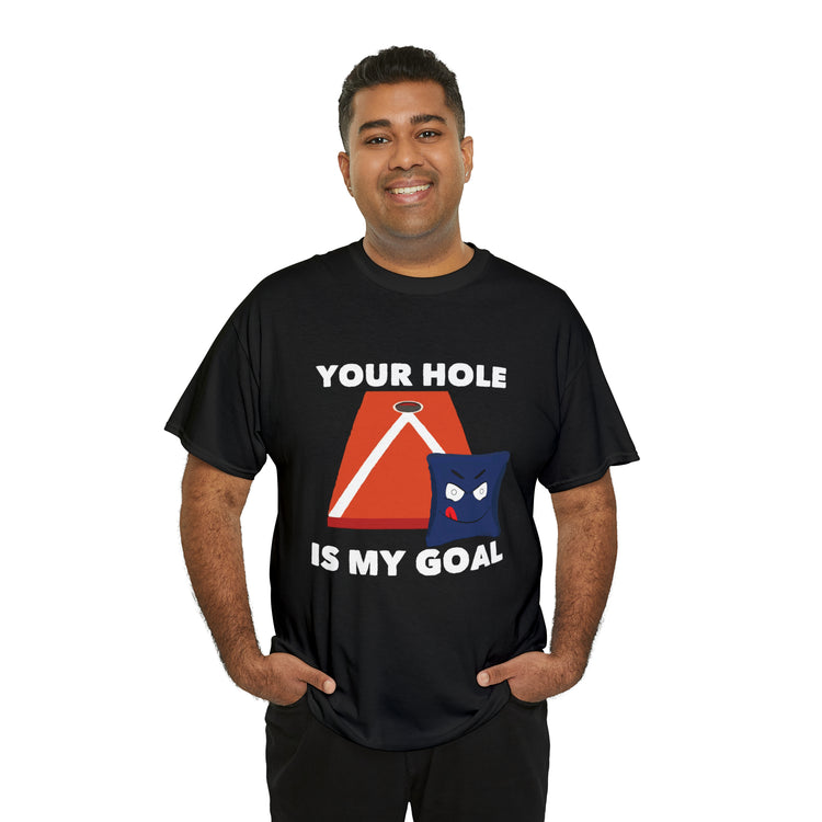 Shirt Funny Your Hole's My Goal Illustration Golfer Hilarious Golf Competition Sports T-Shirt Unisex Heavy Cotton Tee