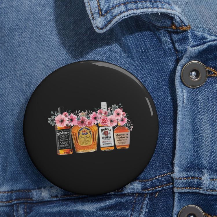 Hilarious Pinback Button Pin Badge Floral Whiskey Cowgirl Gift For Her Birthday Hippie Clothes