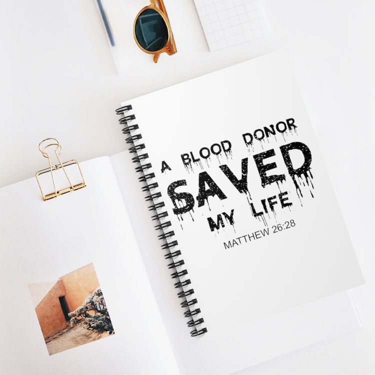 Spiral Notebook  Hilarious Christianity Lifeblood Donator Donating Lover  Novelty Body Fluid Benefactor Beneficiary Beliefs