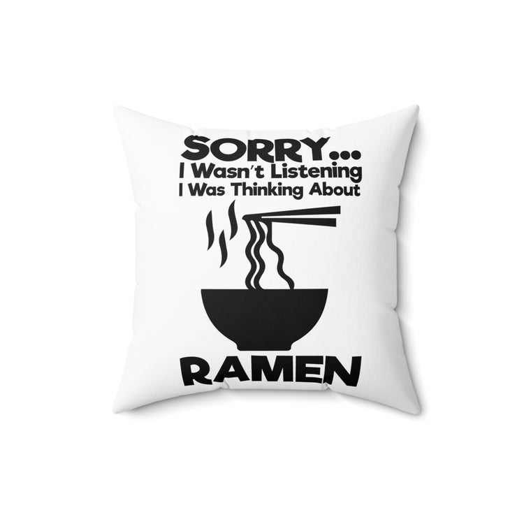 Funny Noodles Enthusiast Graphic Men Women T Shirt Spun Polyester Square Pillow