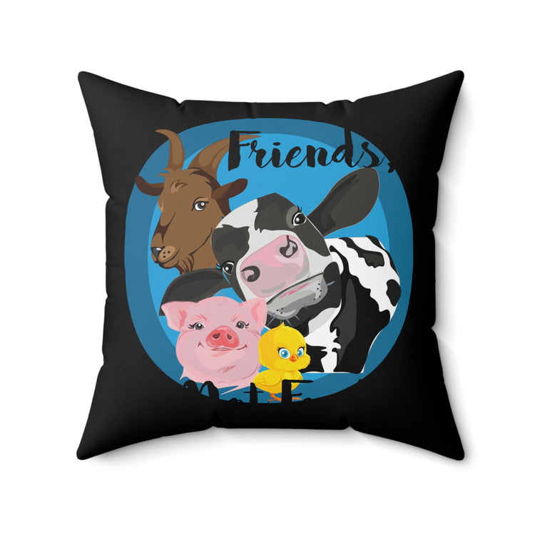 Friends Not Food Men Women Spun Polyester Square Pillow