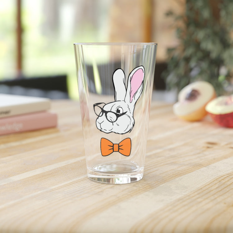 Beer Glass Pint 16oz  Funny Christian Egg Hunting Brainy Nerd Bunny