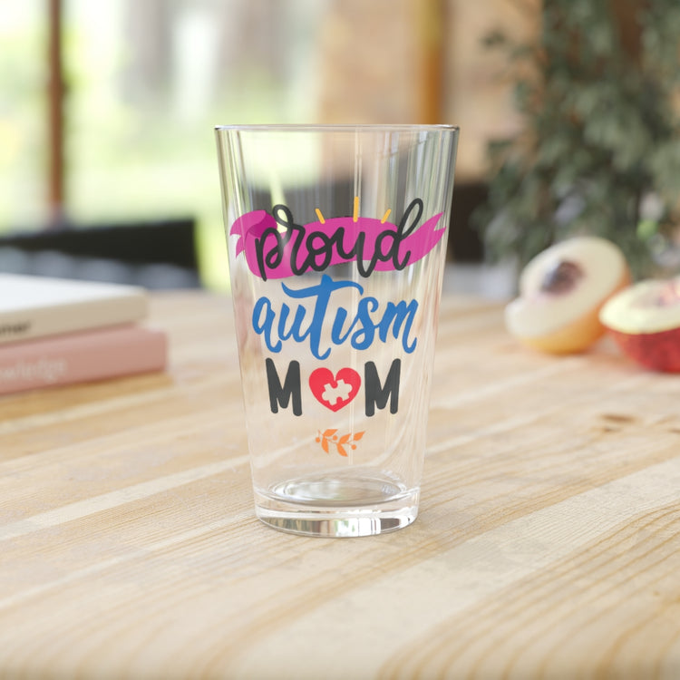 Beer Glass Pint 16oz  Proud Autism Mom