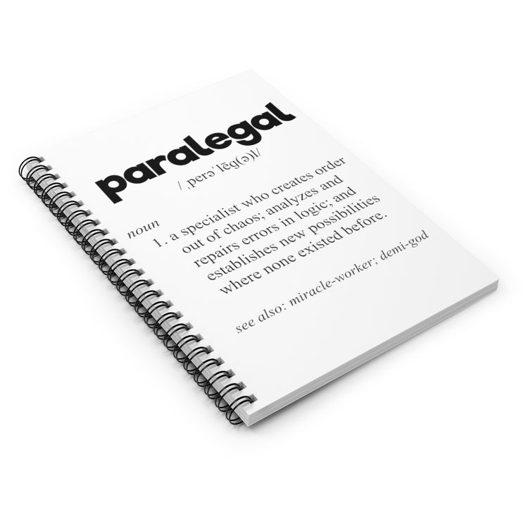 Spiral Notebook  Hilarious Paralegal Meaning Description Legal Assistant Fan Humorous Lawyer