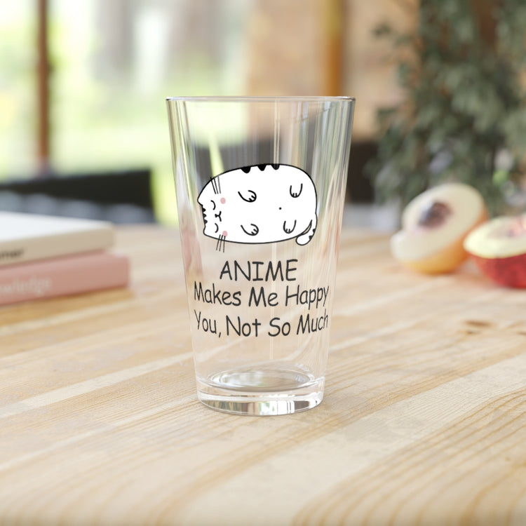 Beer Glass Pint 16oz  anime makes me happy