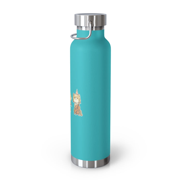 Copper Vaccum Insulated Bottle 22oz Funny Novelty Musician Instrument  Gift Humorous Kittens Playing Violin Cute Graphic