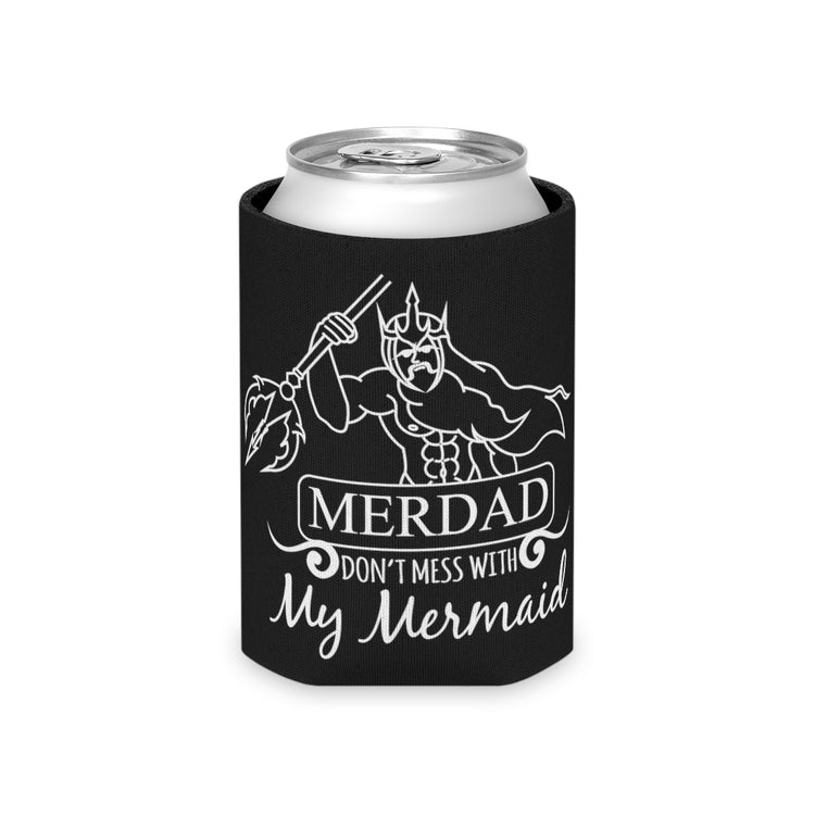Beer Can Cooler Sleeve Humorous Merman Folklore Assyria Gift Funny Merdad Cool Little Mermaids Security Men Women