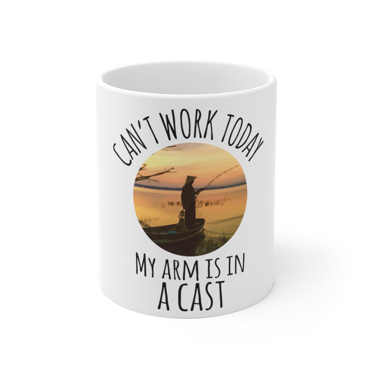 White Ceramic Mug  Humorous Fishermen Appreciation Travels Illustration Puns Hilarious Fishing