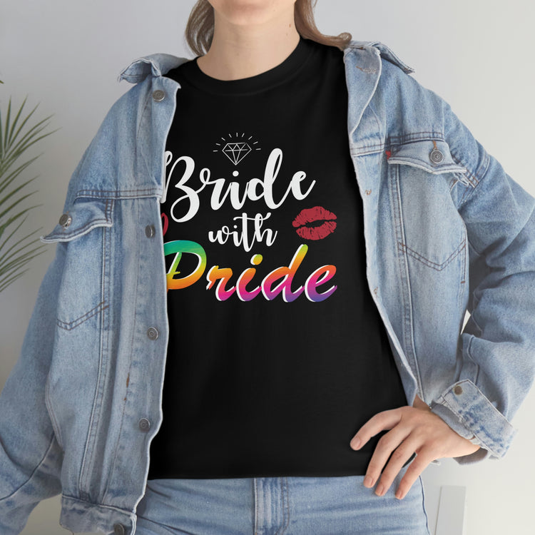 Humorous LGBTQ Bridal Appreciation Statements Graphic Puns Hilarious Supportive Bridesmaid Illustration Quote Black Shirt / White Print for