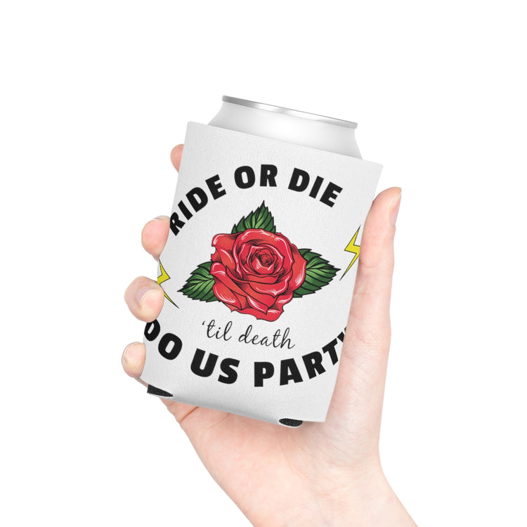 Beer Can Cooler Sleeve  Funny Bridal Bachelorettes Festivities Illustration Sayings Hilarious