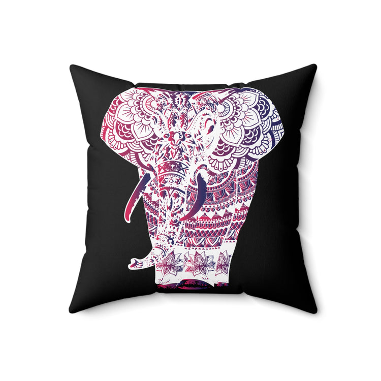 elephant mandala project Ornate Art Style Spun Polyester Square Pillow