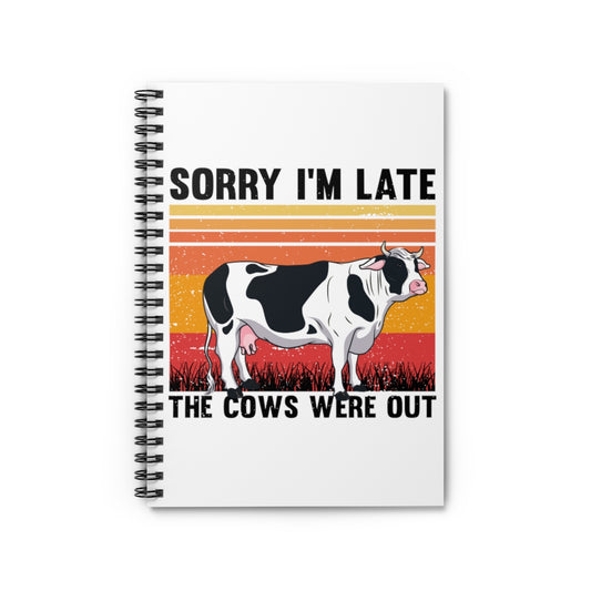 Spiral Notebook  Hilarious Cows Livestock Farmers Manure Farms Enthusiast Humorous Farming Town