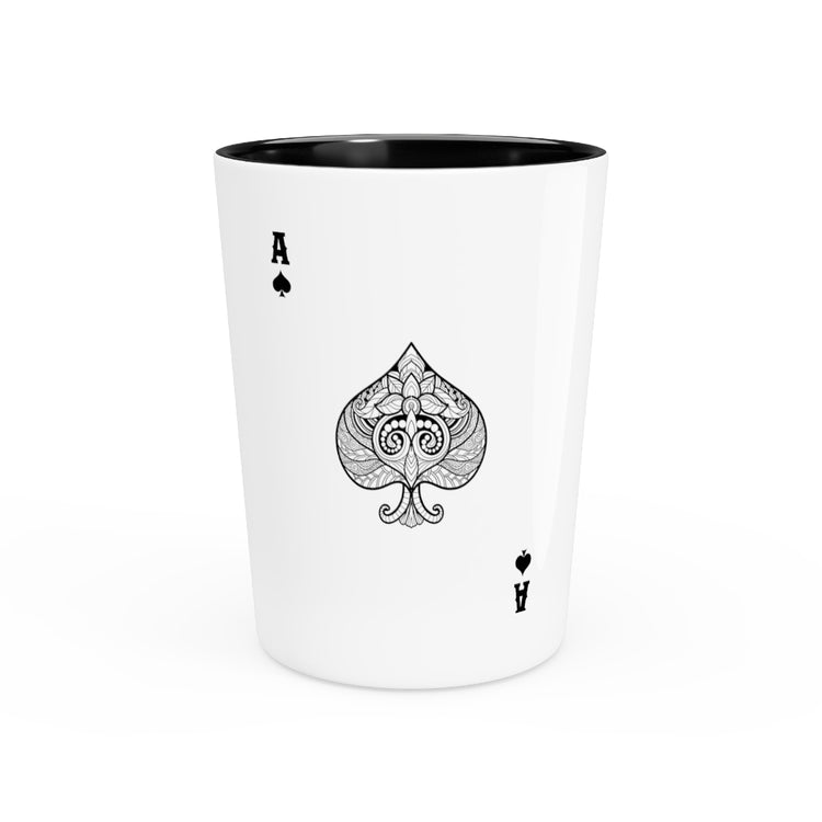 Shot Glass Party Ceramic Tequila Humorous Poker Gambling Gambler Stake Wager Enthusiast Novelty Card Risk Betting Bet Casino Leisure Lover