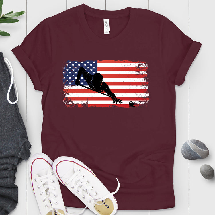 American Flag Snooker Shirt