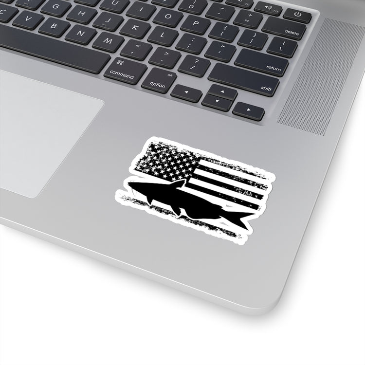 Sticker Decal Hilarious Nationalistic Angling Fishing Fisherman US Banner Humorous Patriotic Stickers For Laptop Car