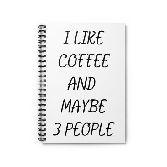 Spiral Notebook  Humorous Caffeinated Introverts Illustration Saying Line Pun Hilarious