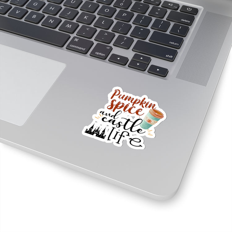 Sticker Decal Pumpkin Spice And Castle Life Autumn Stickers For Laptop Car