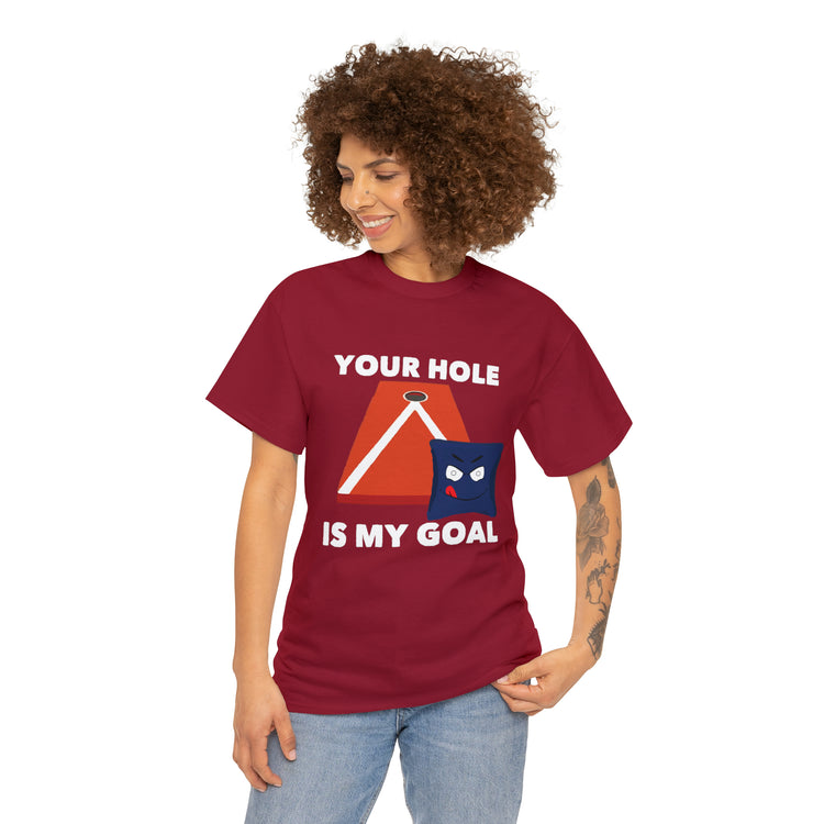 Shirt Funny Your Hole's My Goal Illustration Golfer Hilarious Golf Competition Sports T-Shirt Unisex Heavy Cotton Tee