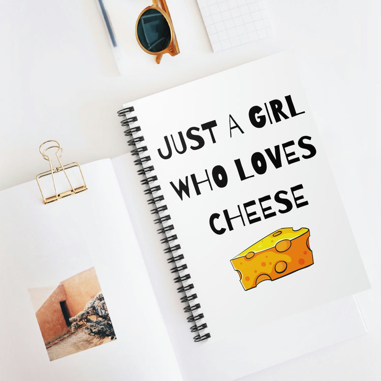 Spiral Notebook Funny Saying A Girl who Loves Cheese Women Daughter  Fun Wife Husband Mom Father