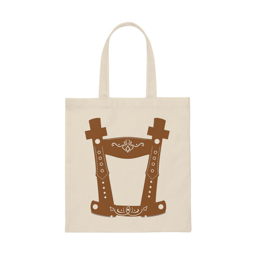 Humorous Leather Bavaria Tracht Dirndl Germany Holidays Novelty Germanic religious Canvas Tote Bag