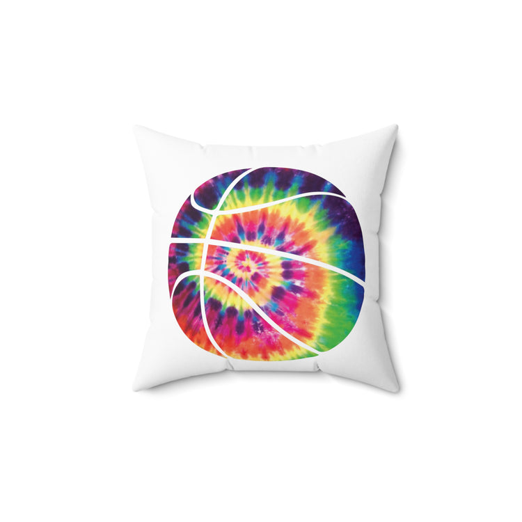 Classic Retro Basket Ball Colorful Spun Polyester Square Pillow