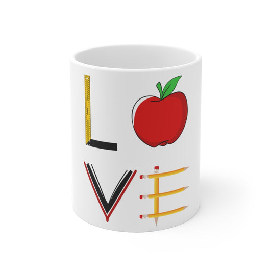 White Ceramic Mug Funny Teachers Appreciation Love Illustration Books Teacher  Novelty Supportive
