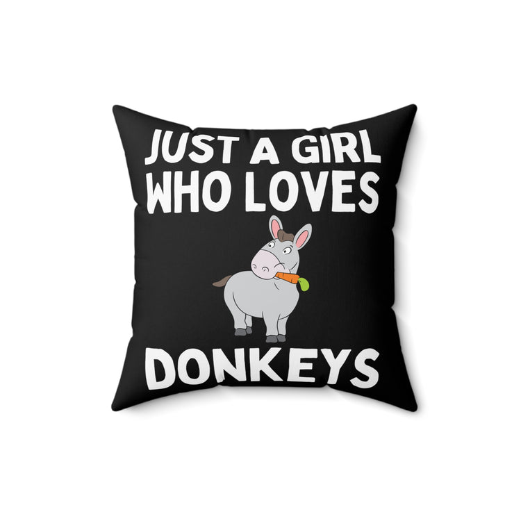 Hilarious Horseback Riding Horses Foal Donkey Enthusiast Humorous Racehorse Town Country Eohippus Lover Spun Polyester Square Pillow