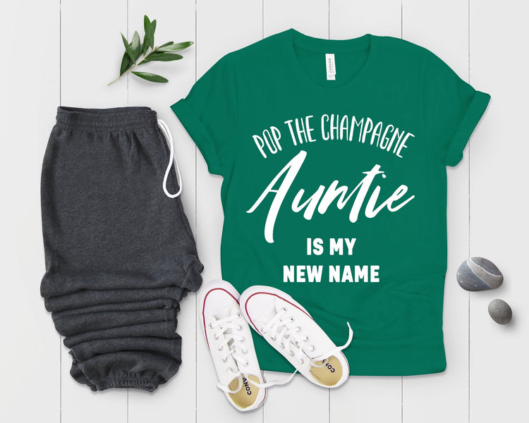 Promoted To Auntie Pop The Champagne Shirt - Teegarb