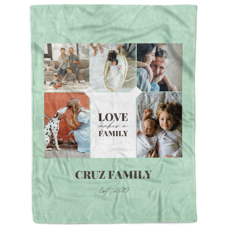 Customized Love Makes A Family Photo Blanket Unique Christmas Gift