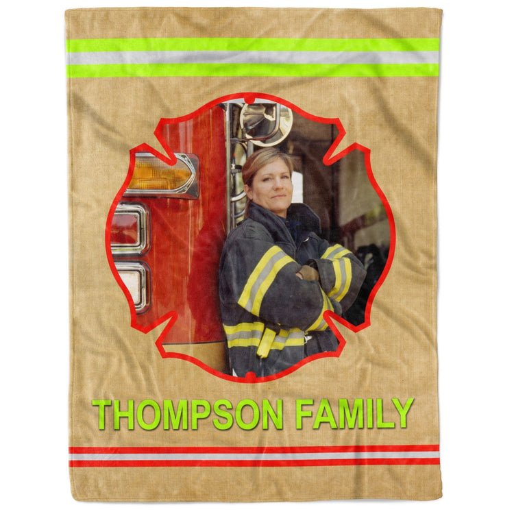 Personalized Firefighter Photo Blanket