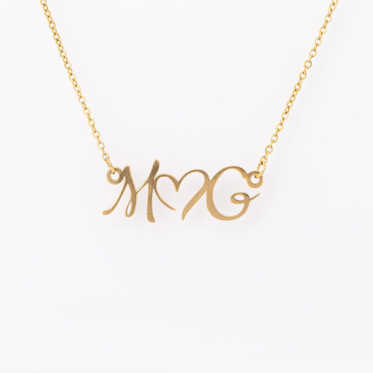 DOUBLE INITIAL HEART NECKLACE