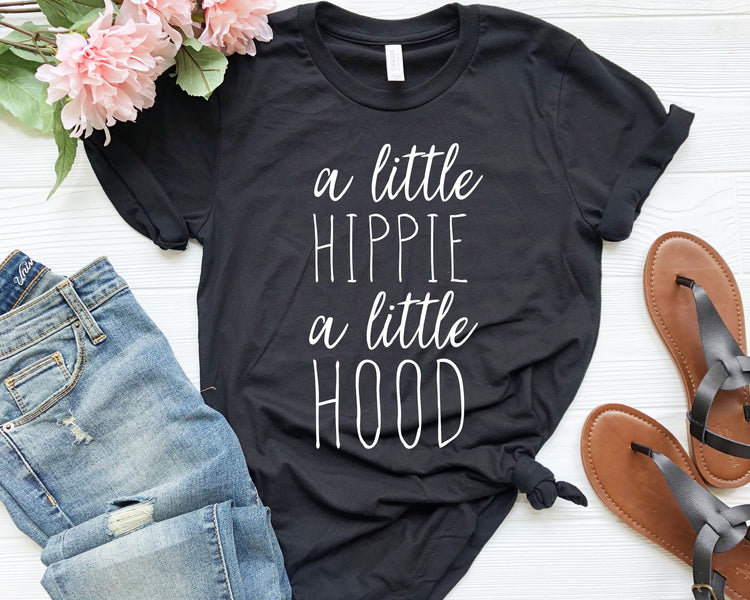 A Little Hippie A Little Hood Future Mom Shirt - Teegarb