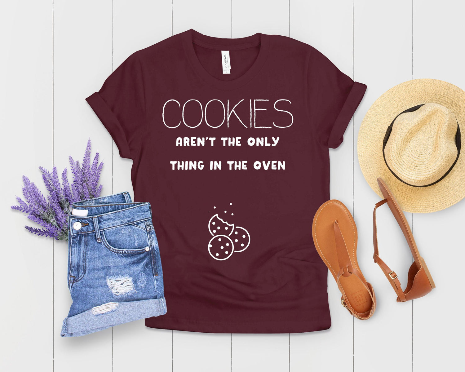 Cookies Aren't The Only Thing In The Oven Xmas Maternity T Shirt - Teegarb