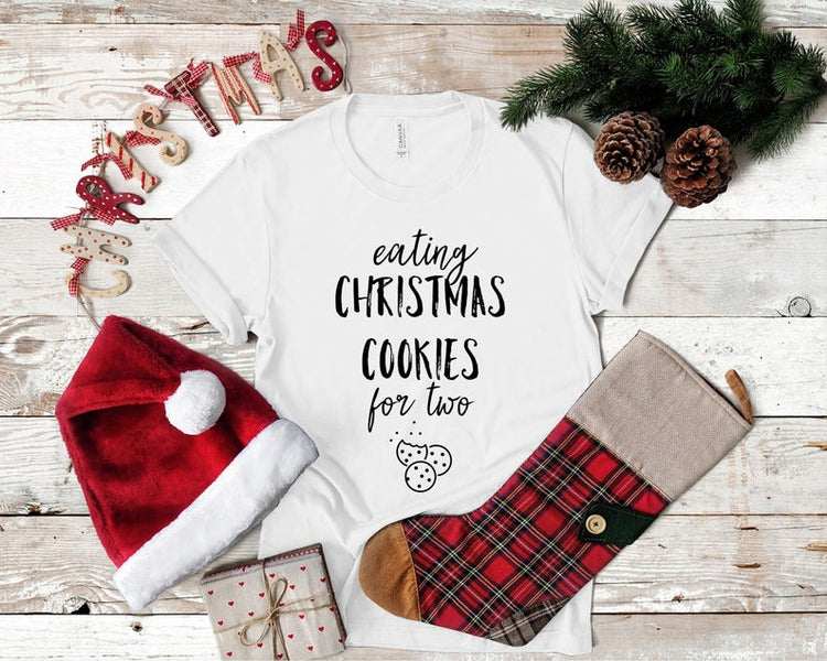 Eating Christmas Cookies For Two Xmas Pregnancy Maternity Clothes - Teegarb