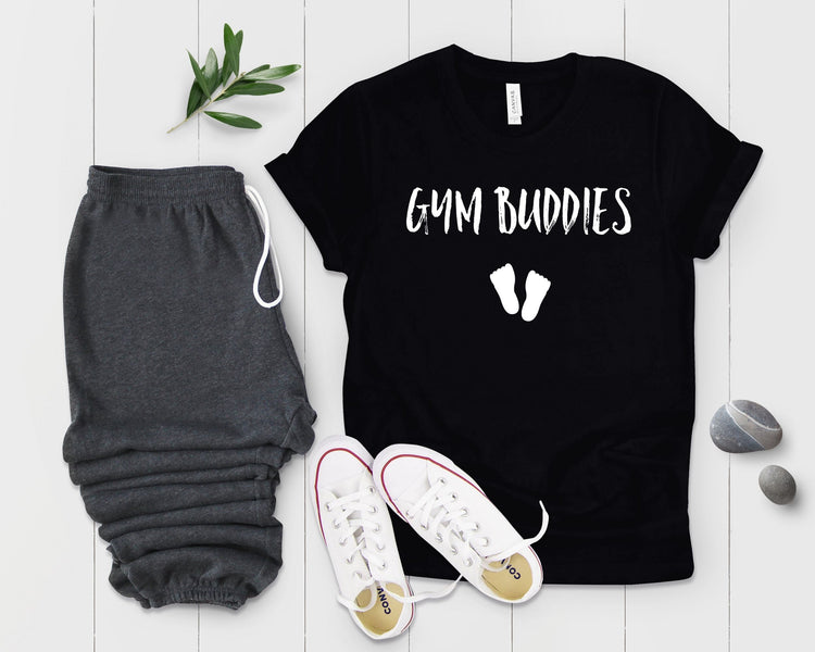 Gym Buddies Pregnancy T Shirt Maternity Clothes - Teegarb
