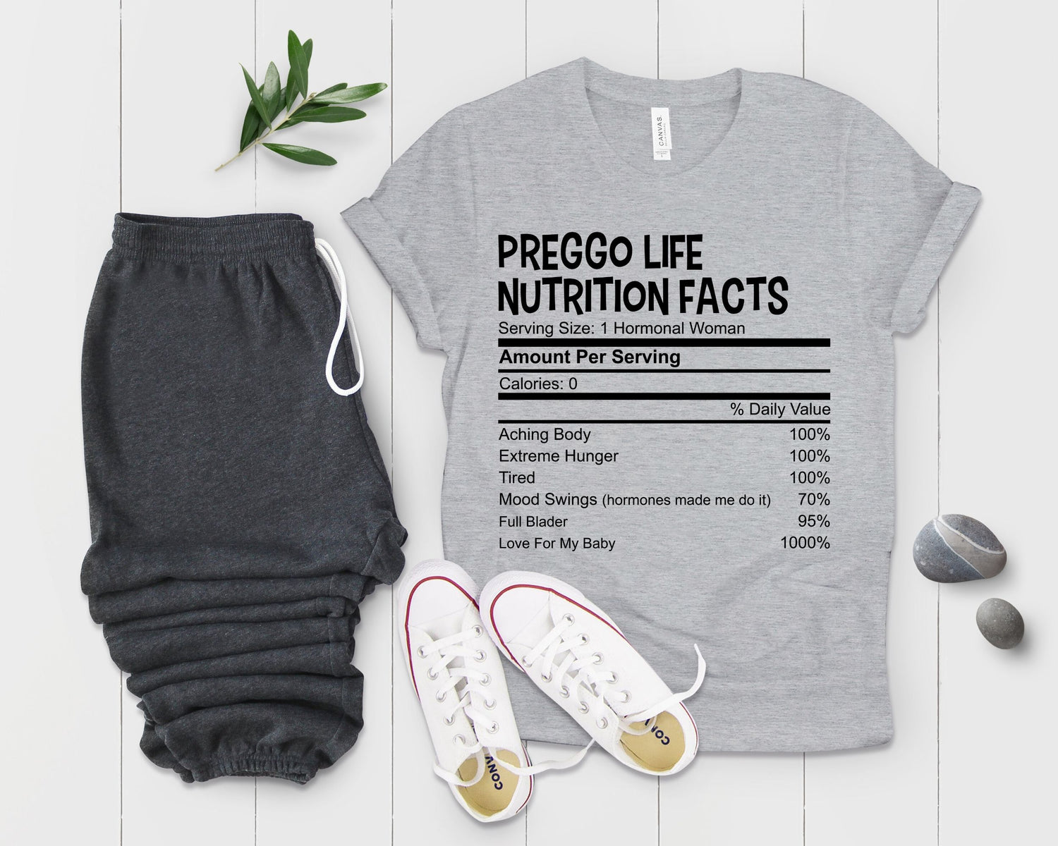 Funny Preggo Life Nutrition Facts Future Mom Baby Bump Shirt - Teegarb