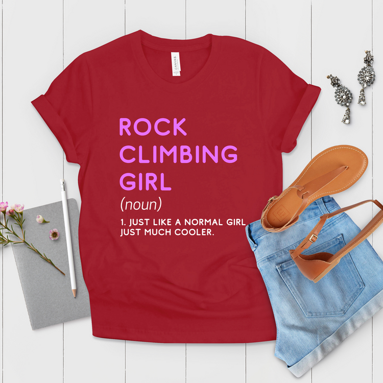 Rocks Climbing Girl Definition Travel Shirt