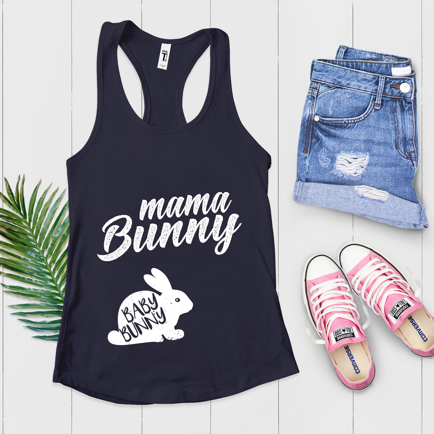 Mama Bunny Baby Bunny Baby Shower Pregnancy Announcement Maternity Tank Top - Teegarb