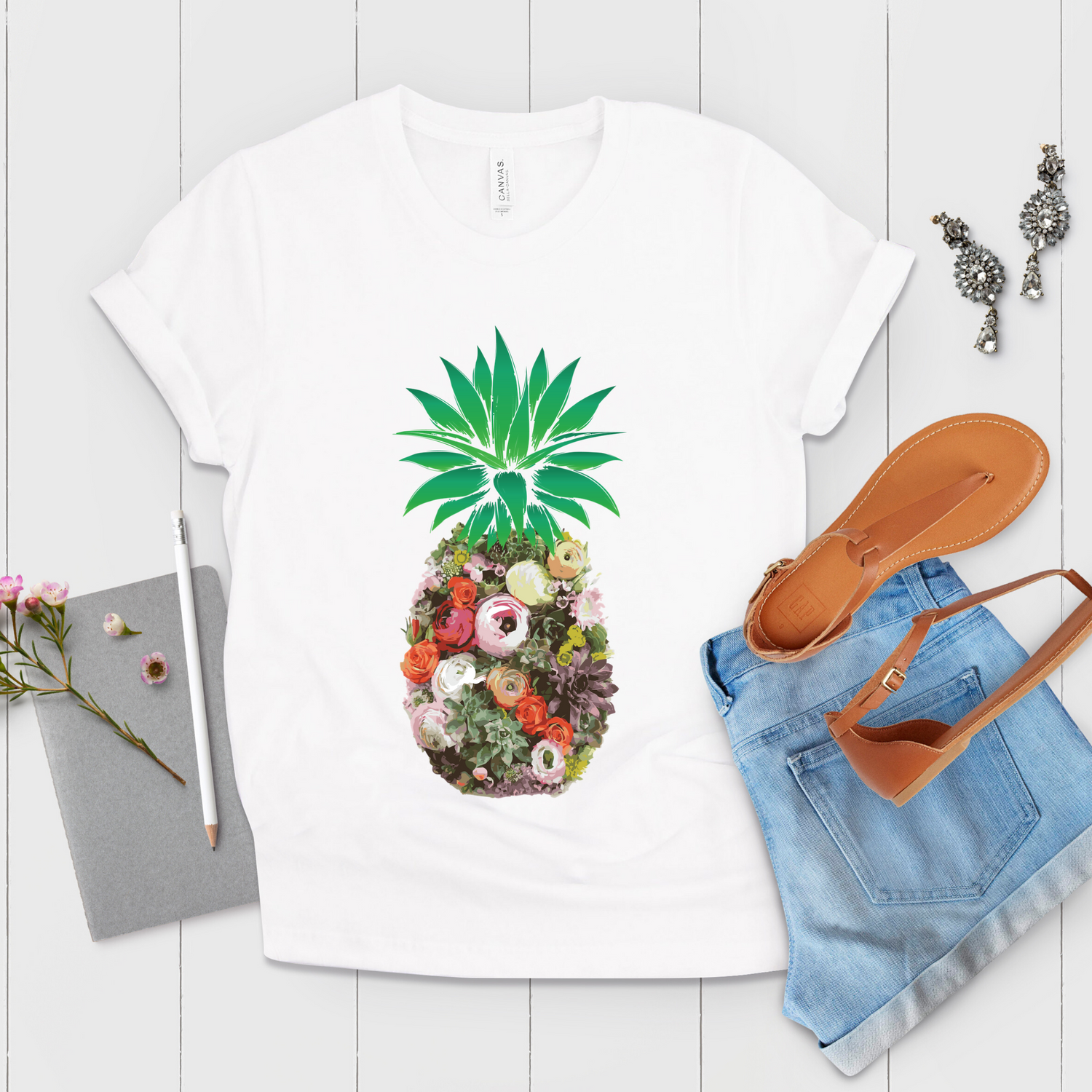 Floral Pineapple Aloha Summer Shirt - Teegarb