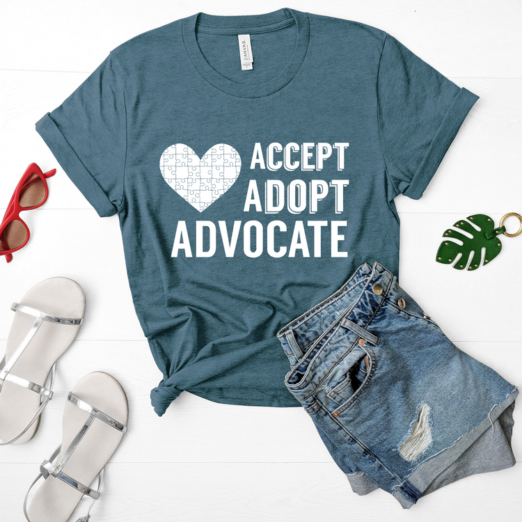 Accept Adopt Advocate Autism Awareness Shirt