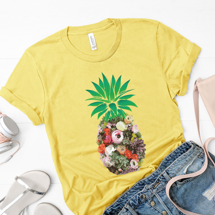 Floral Pineapple Aloha Summer Shirt - Teegarb