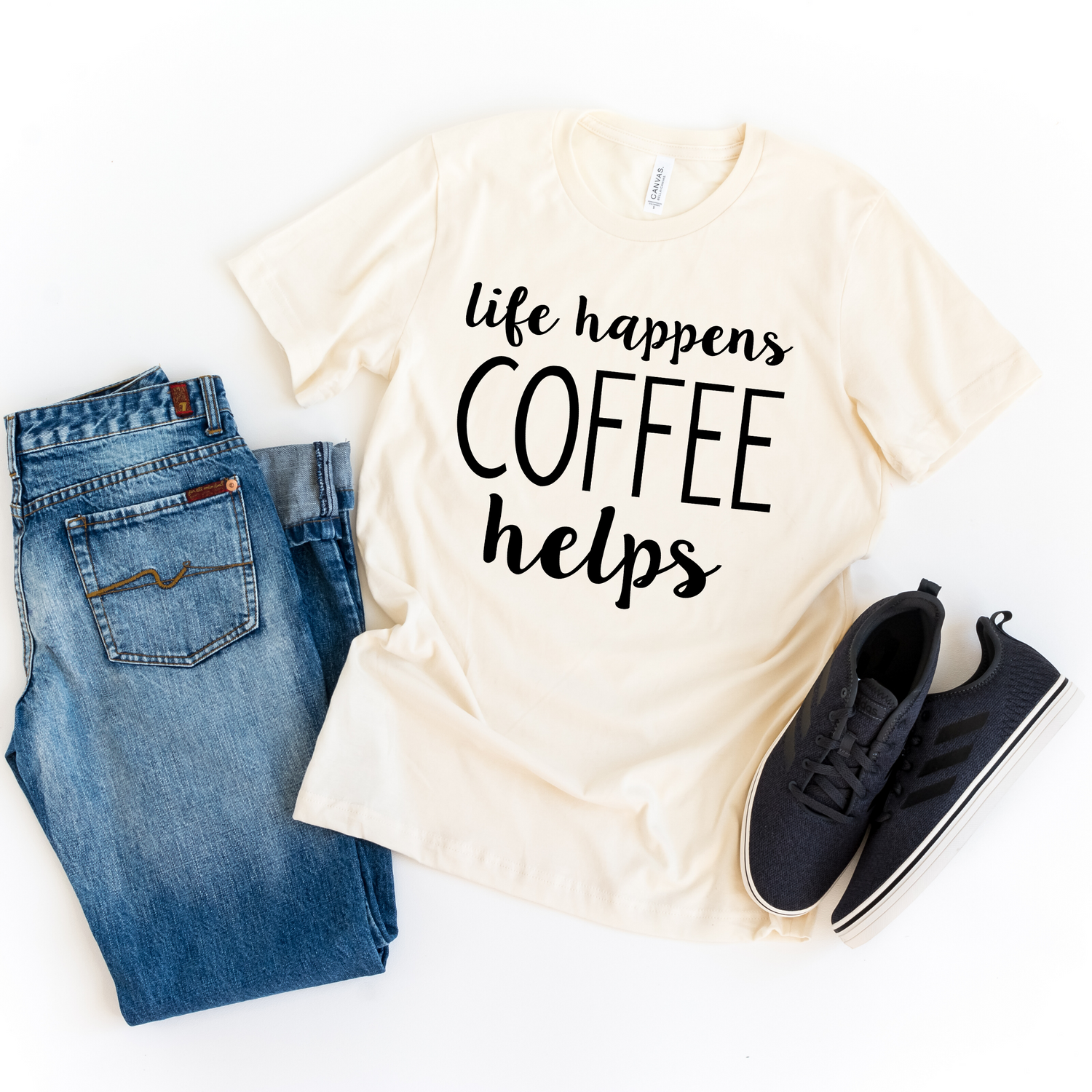 Life Happens Coffee Helps Motivational Inspirational Shirt - Teegarb