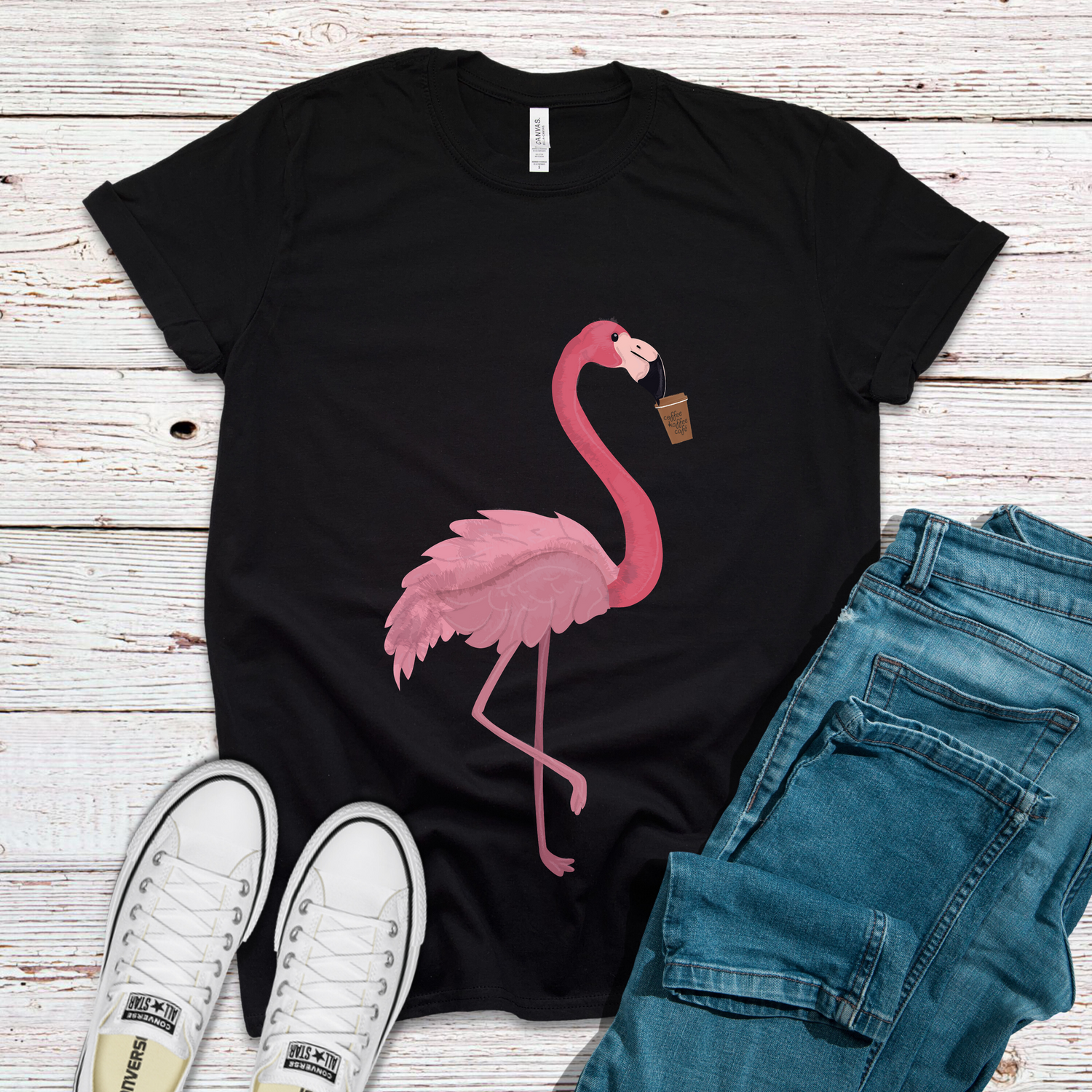 Coffee Pink Flamingo Shirt - Teegarb