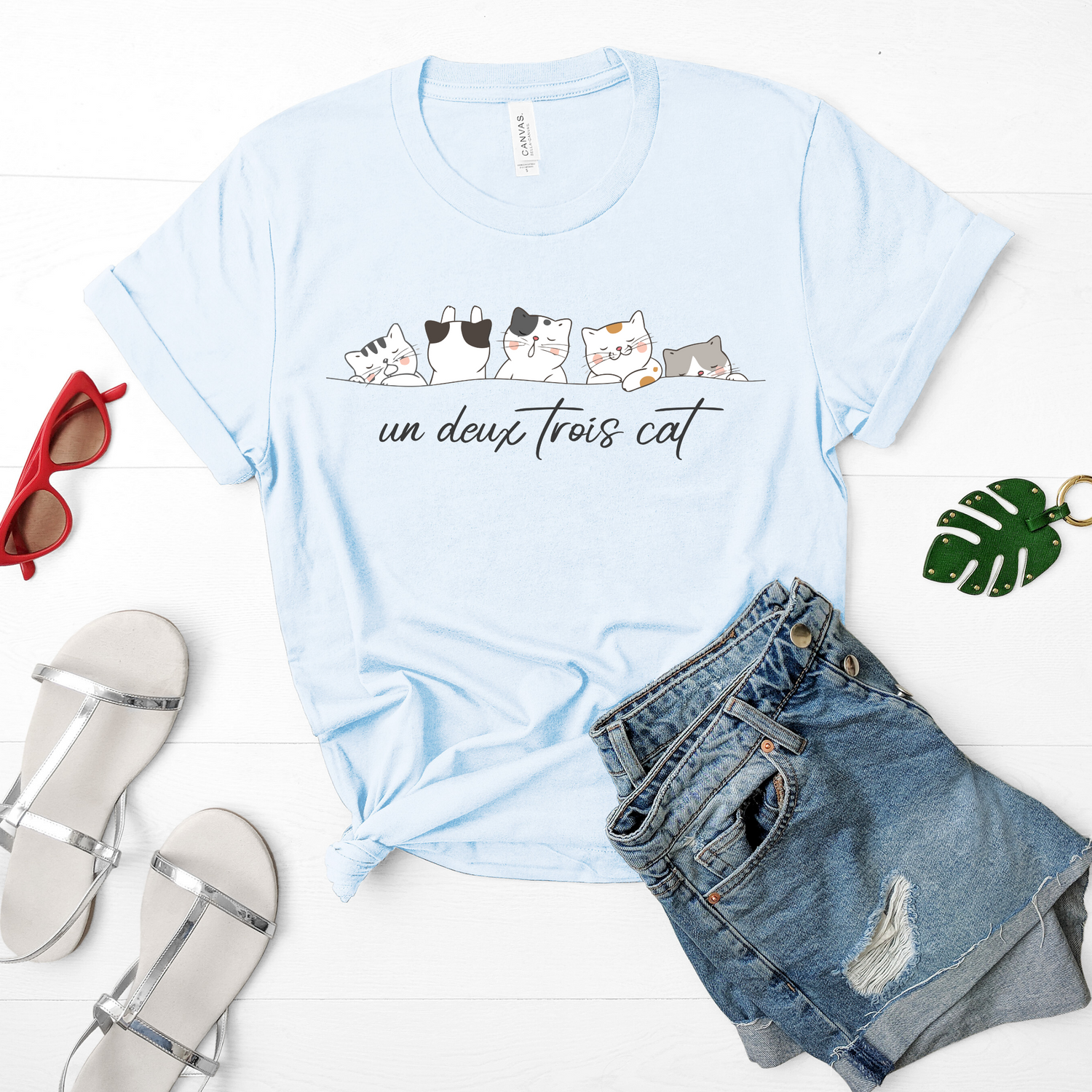 Un Deux Trois French Funny Cat Mom Shirt - Teegarb