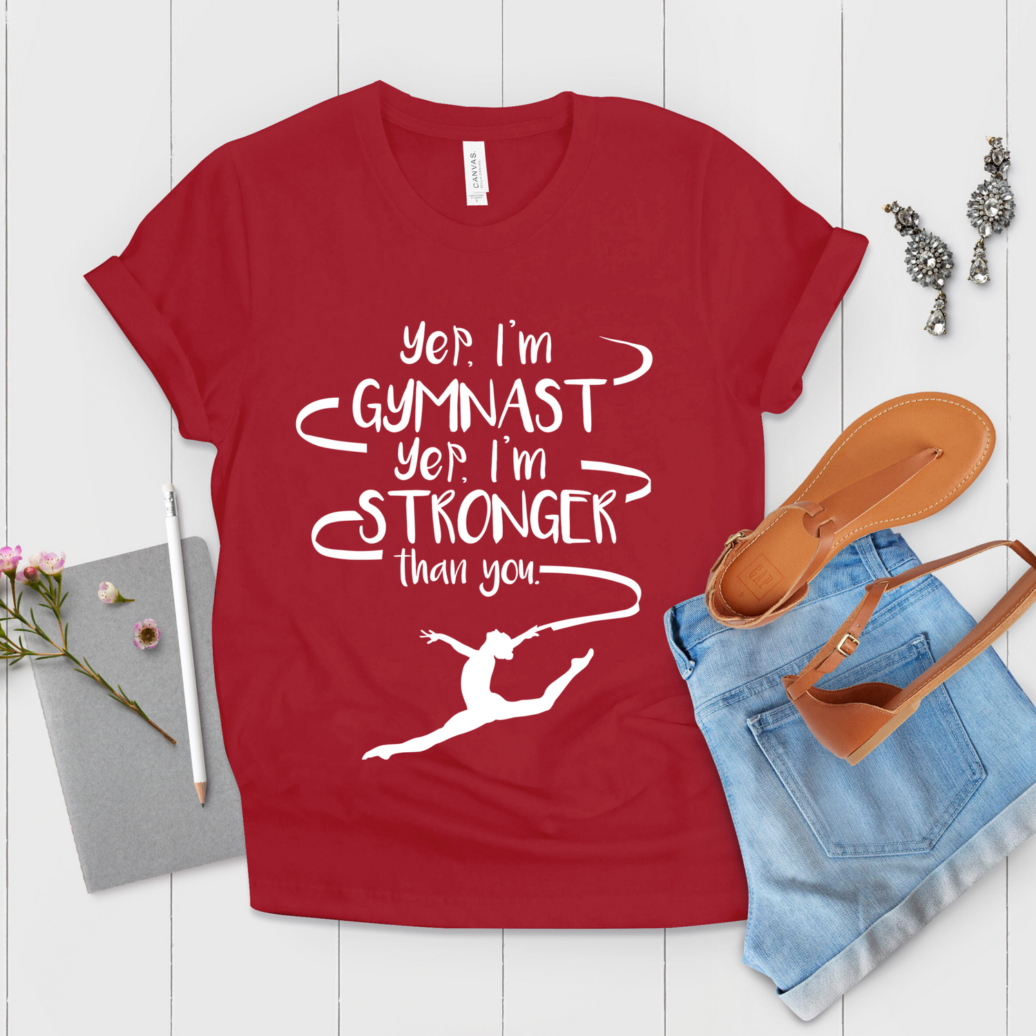 Yep I'm Gymnast Yep I'm Stronger Than You Gymnast Shirt - Teegarb