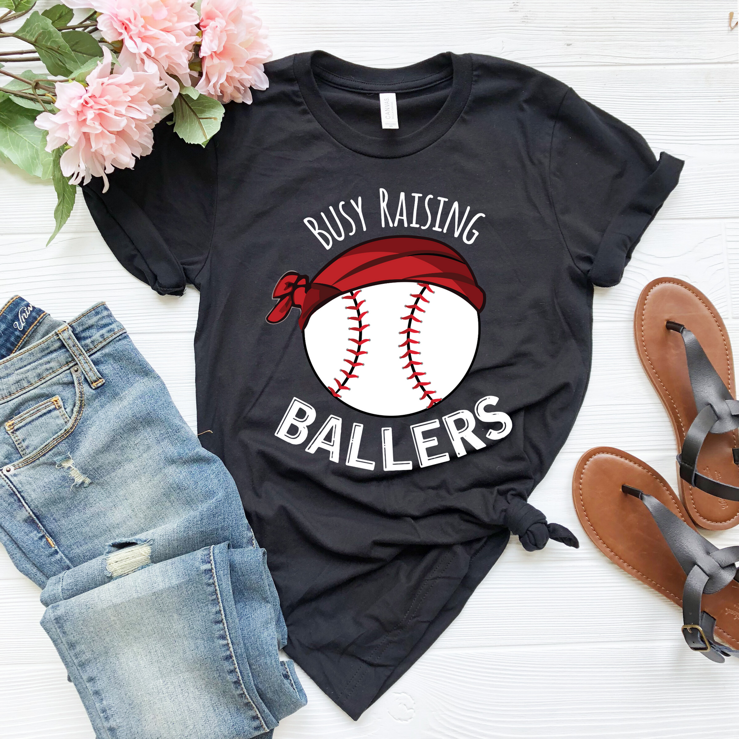 Busy Raising Ballers Baseball Mom Shirt - Teegarb
