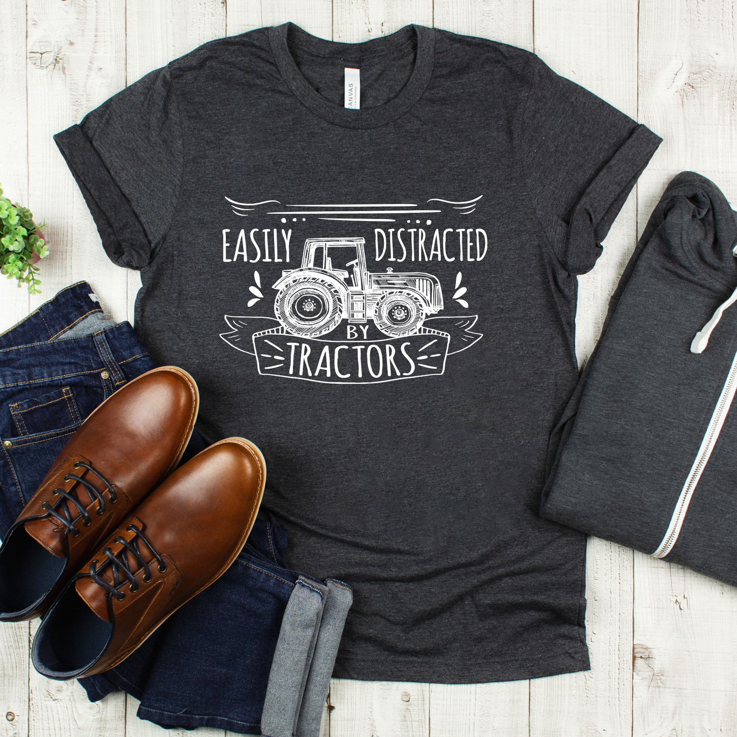 Easily Distracted By Tractors Farm Shirt - Teegarb