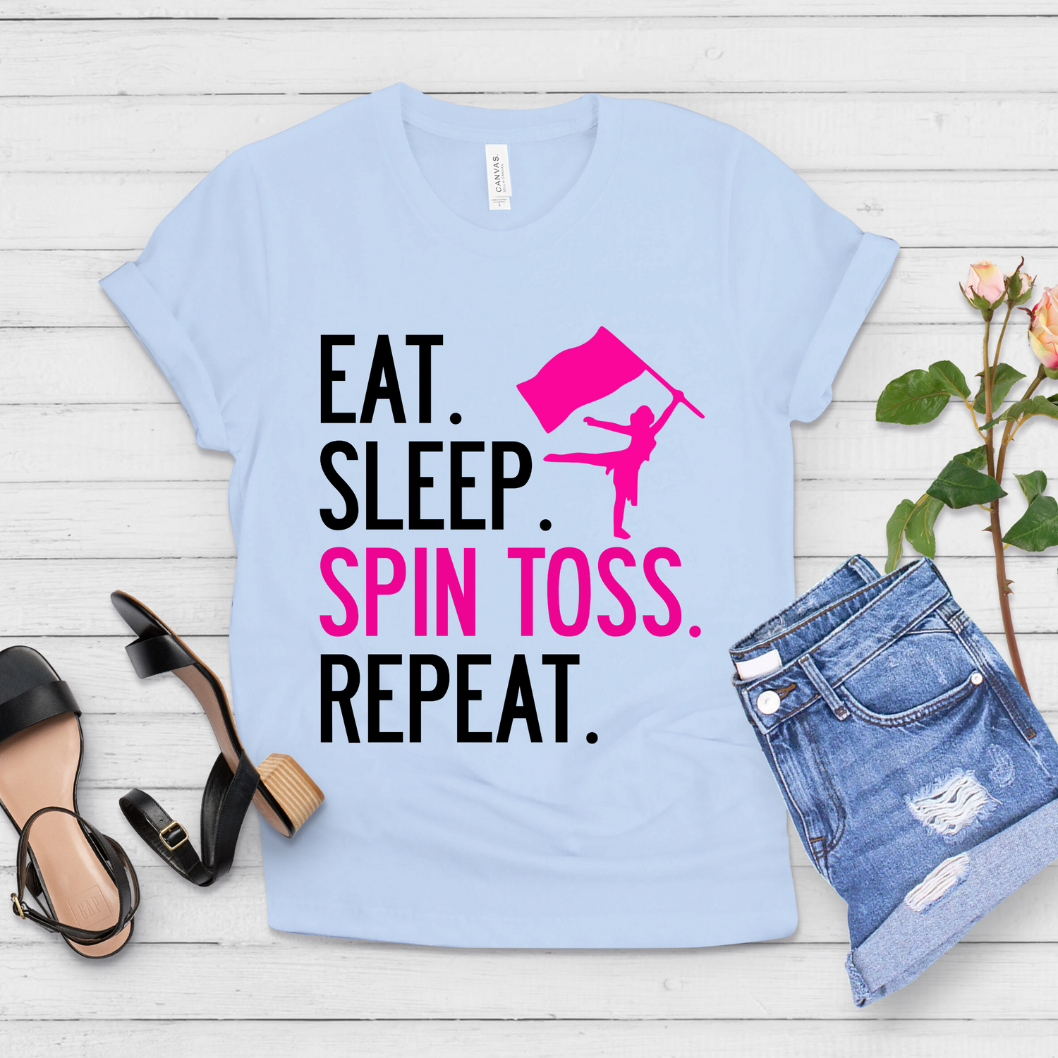 Eat Sleep Spin Toss Repeat Color Guard Shirt - Teegarb